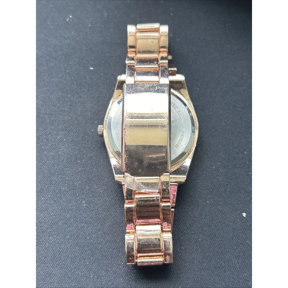 Accutime Rose Gold Tone Purple And Blue Bezel Women’s Quartz Watch